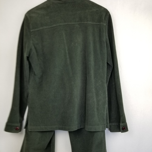 Burberry London Hunter Green Corduroy Stretch Cotton Pants Suit Size 10/Large - Picture 7 of 14
